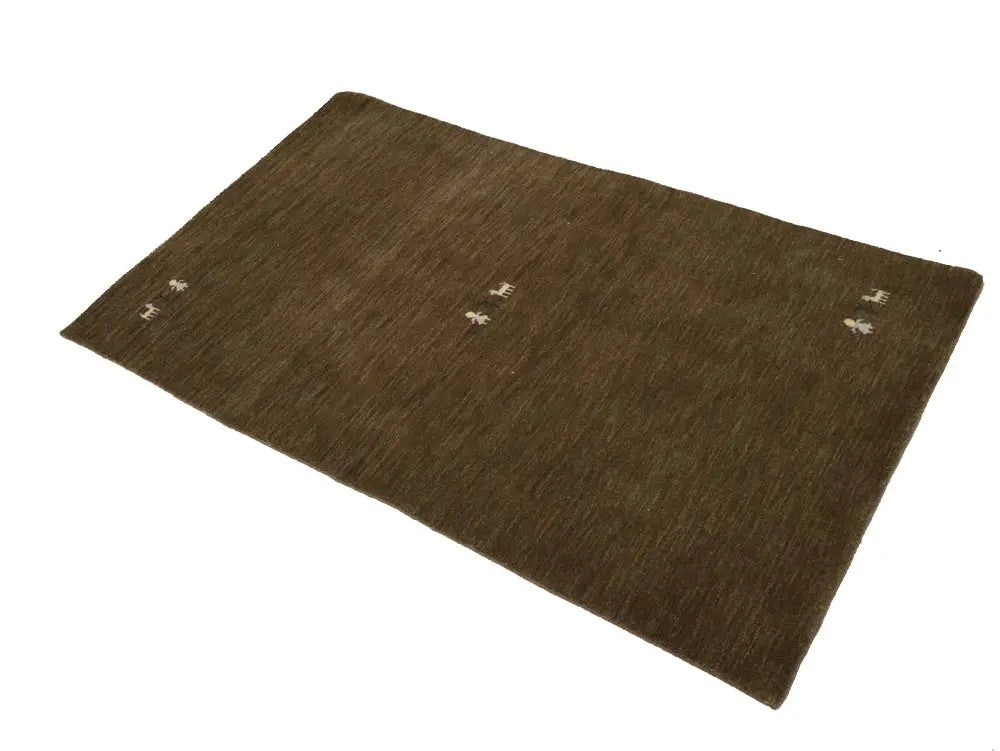 Brown wool area rug modern gabbeh 3x5 brown tribal design entryway carpet