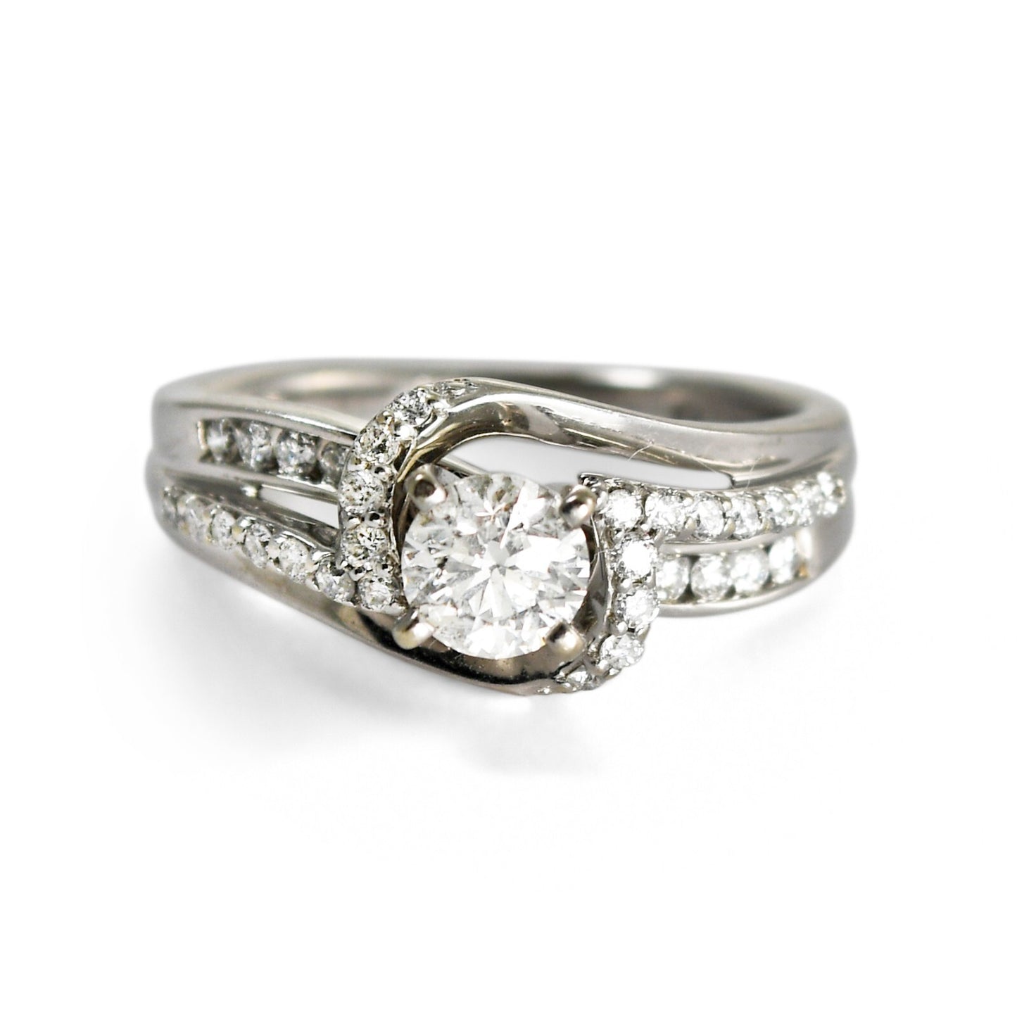 14K White Gold Diamond Ring .45 Ct H Color Si2
