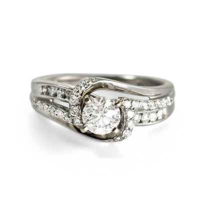 14K White Gold Diamond Ring .45 Ct H Color Si2