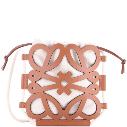Loewe Anagram Cut Out Crossbody Bag Leather With Canvas