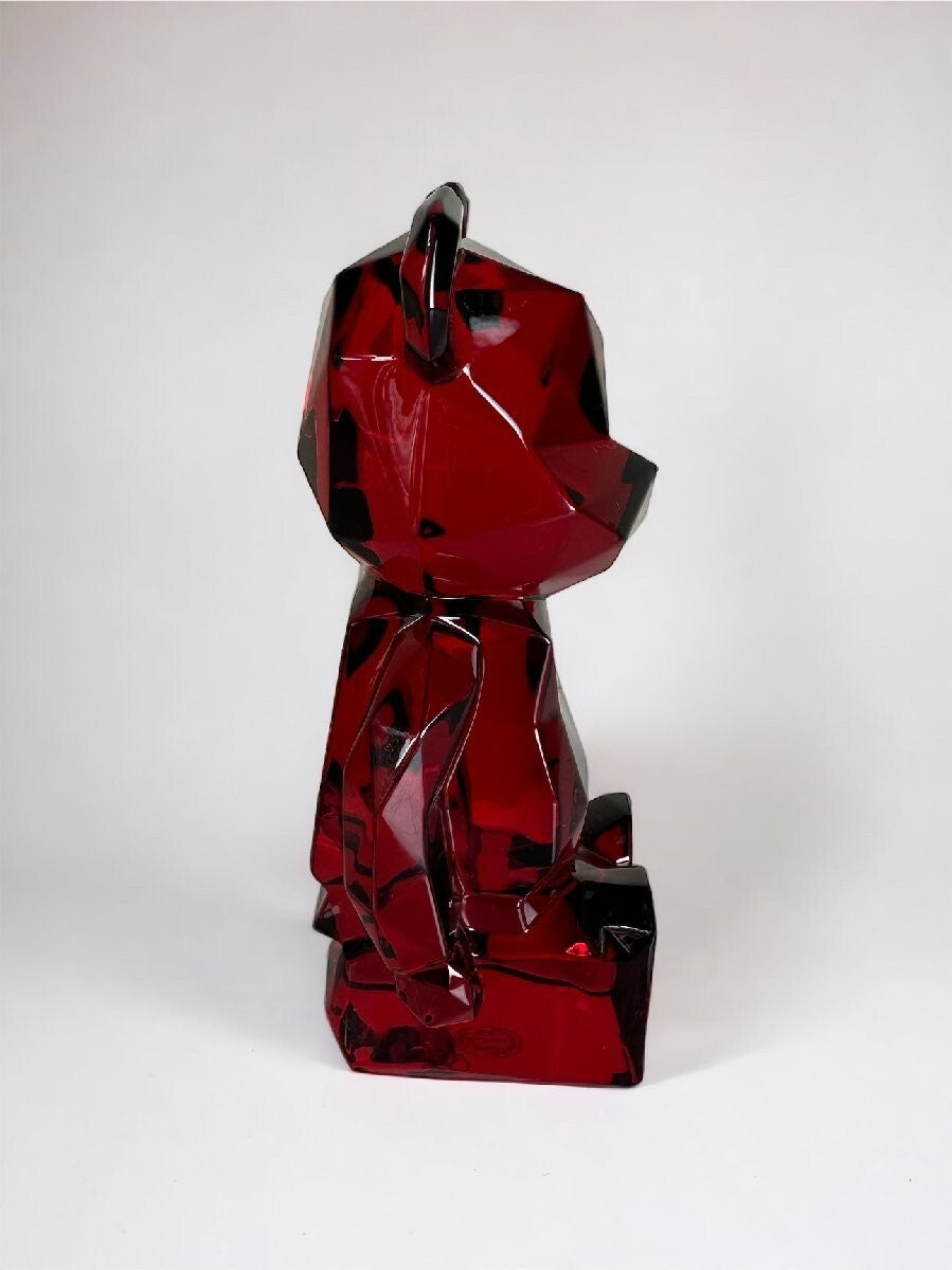 Medicom Be@Rbrick Baccarat Fragment Design Polygon Crystal Glass Red Figurine