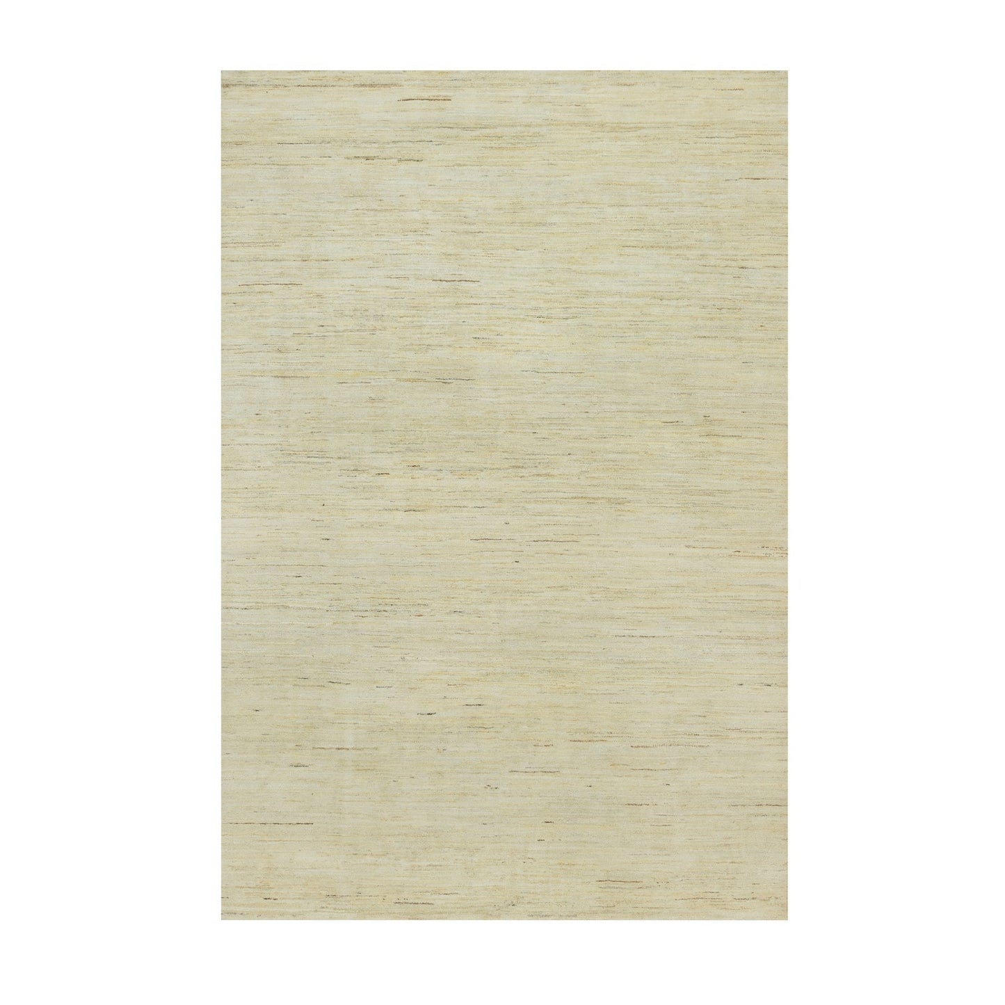 Rug 6'x9' White Wool Hand Knotted Lori Buft Thick and Plush Plain Design
