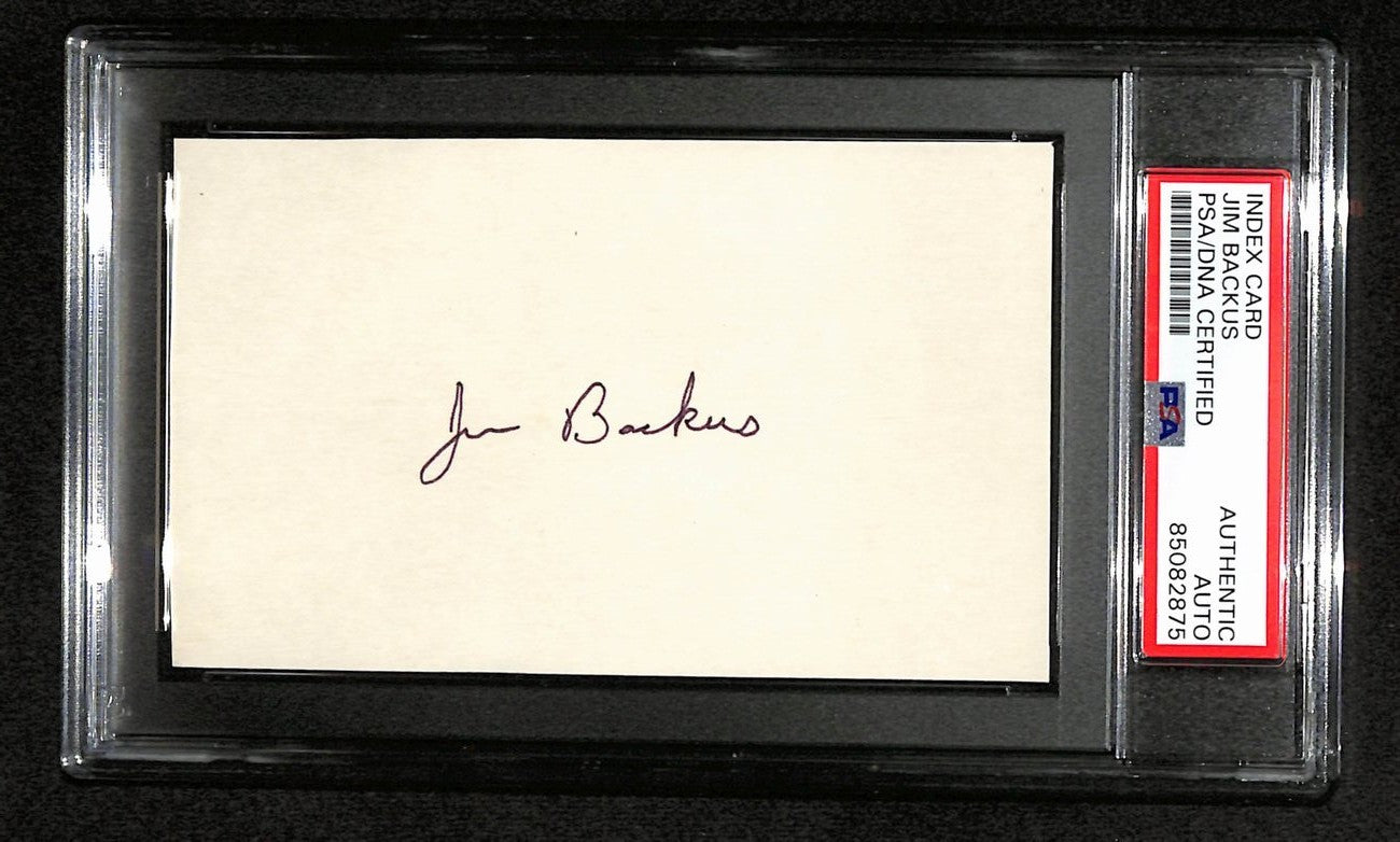 Jim Backus Signed 3X5 Index Card "Guilligan'S Island - Howell" Psa/Dna 184322