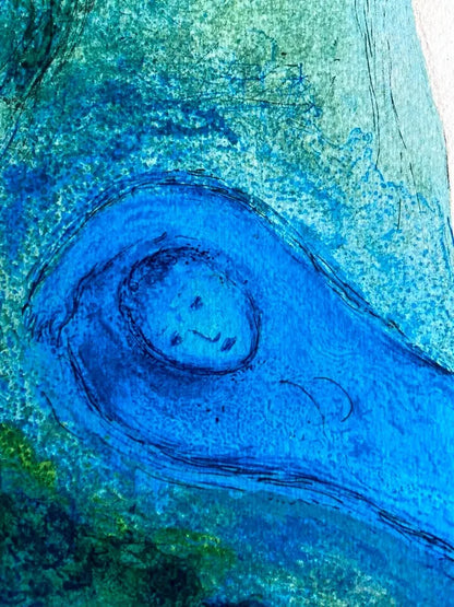 Marc Chagall Lithograph ' The Kiss ' Coa Hand-Signed Pen Hand-Numbered