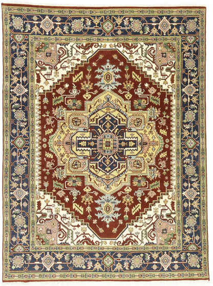 Farmho Rusty Red Geometric Heriz Serapi Oriental
