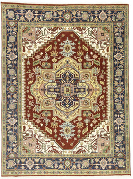 Farmho Rusty Red Geometric Heriz Serapi Oriental