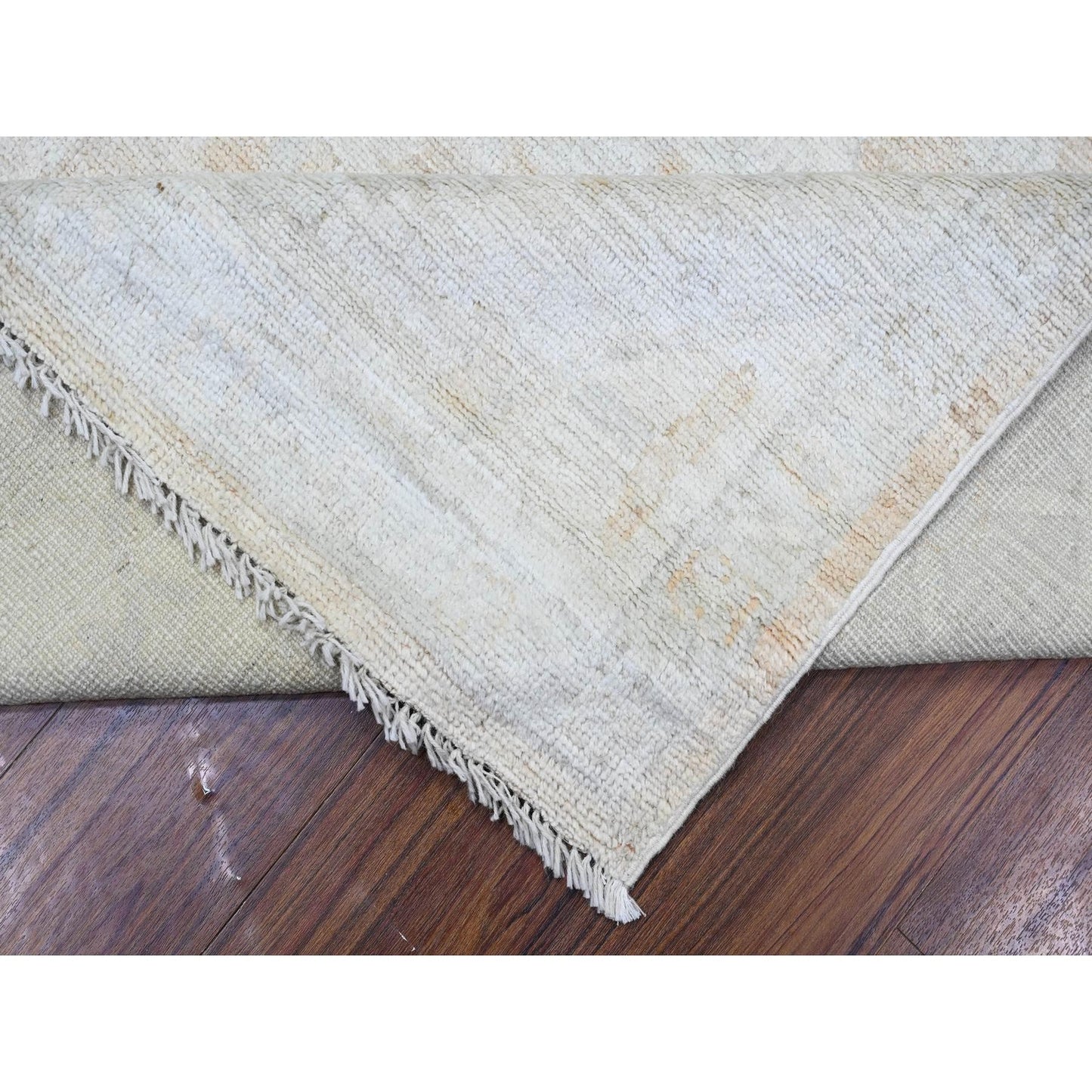 8'9"X12'5" Apricot Orange Faded Out Angora Oushak Shiny Wool Oriental Rug