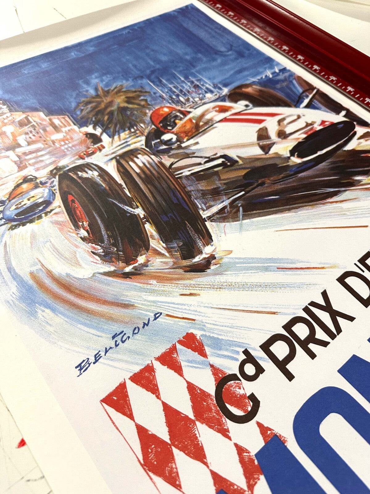 Monaco Grand Prix 1963 Beligond Vintage French Automobile Racing Poster