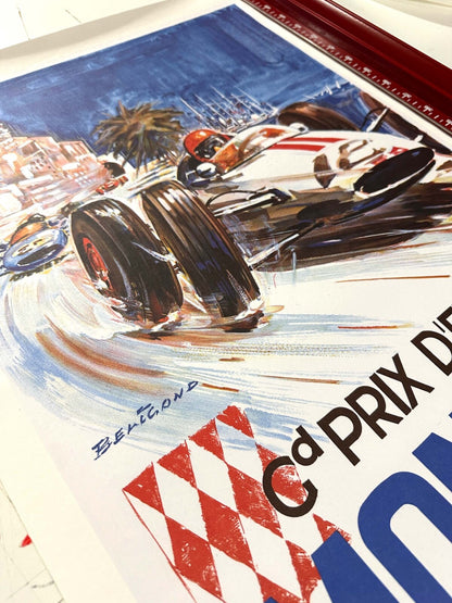 Monaco Grand Prix 1963 Beligond Vintage French Automobile Racing Poster