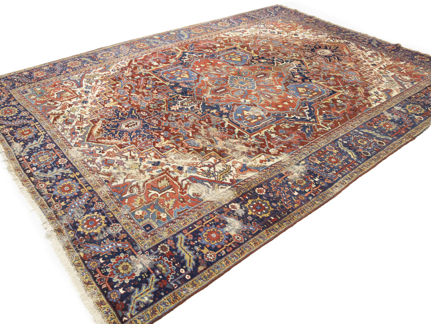 Semi-Antique Hand-Knotted Oriental Rug Large Red