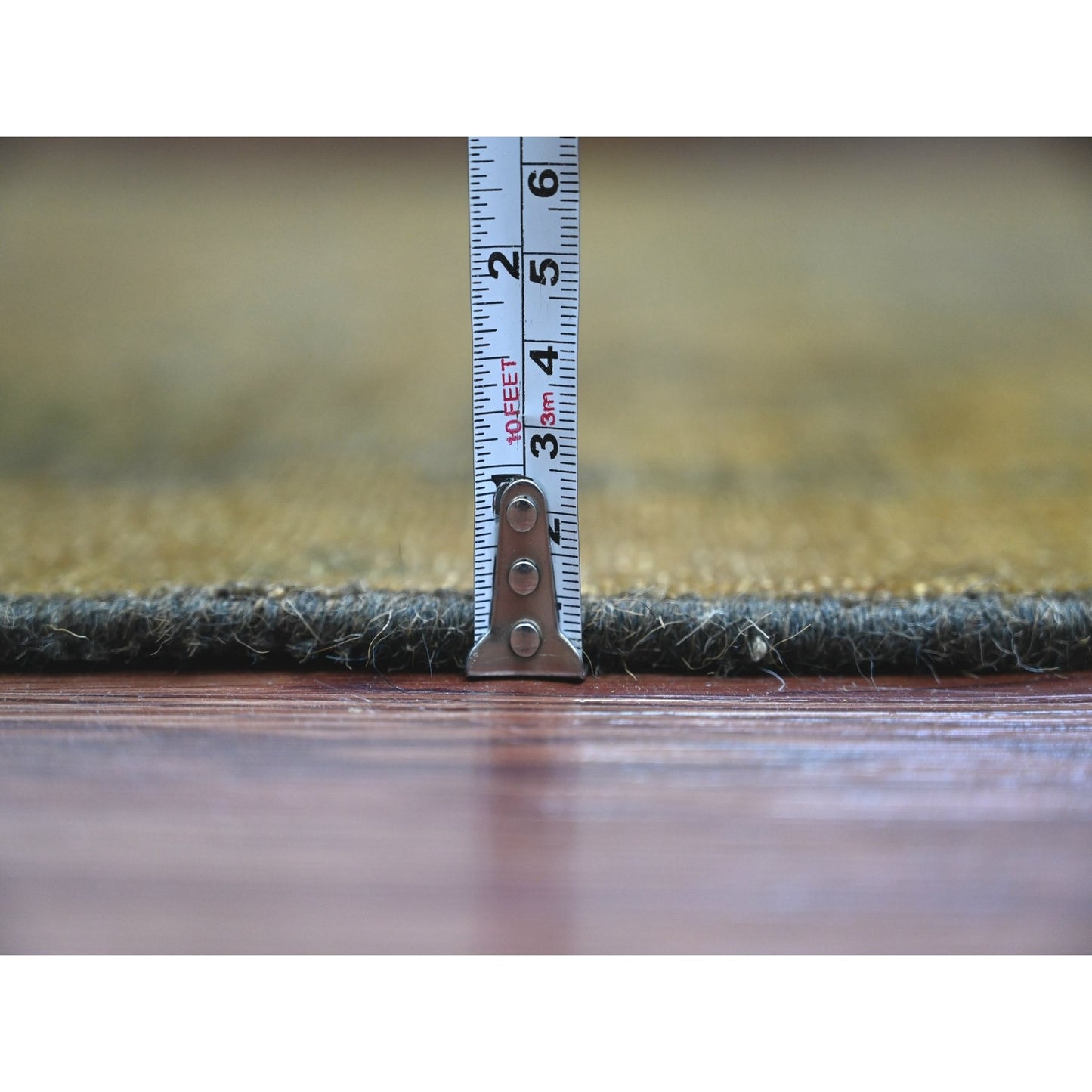 7'8"X10'1" Brown Overdyed Design Hunting Scene Pure Wool Hand Knotted Rug