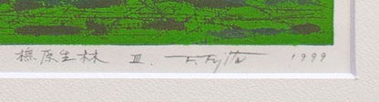 Fumio Fujita Beech Primeval Forest III Woodblock 1999 Signed ED 27/ 150 Framed