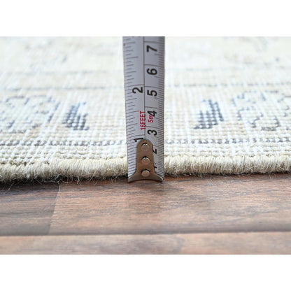 2'2"X9' Link White Fragment Vintage Zoroastrian Tebraz Runner Oriental Rug