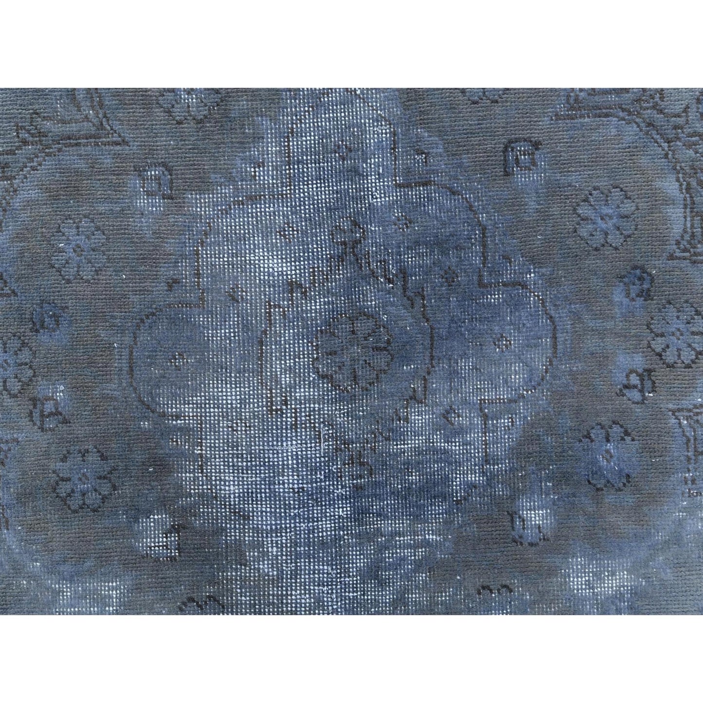 7'2"X10'4" Wool Hand Knotted Gray Vintage Overdyed Farsian Tabrez Rug