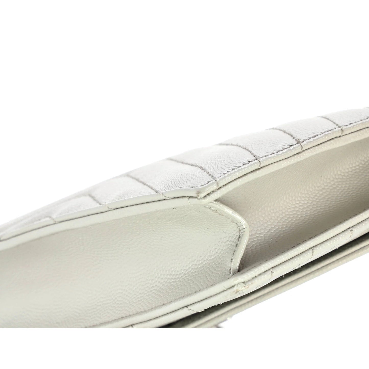 Saint Laurent Classic Monogram Wallet On Chain Matelasse Chevron Leather Small