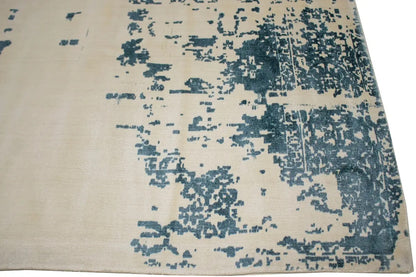 Muted Slate Blue Distressed Floral 4X6