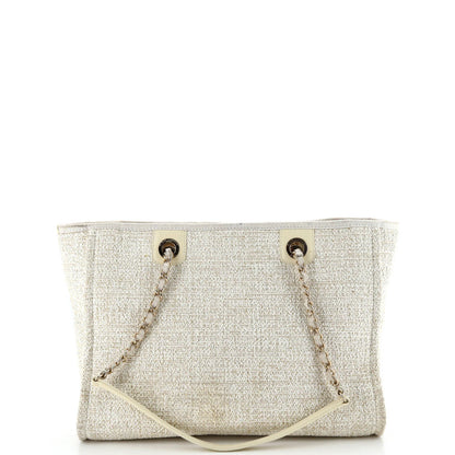 Chanel Deauville Tote Raffia With Glitter Detail Small
