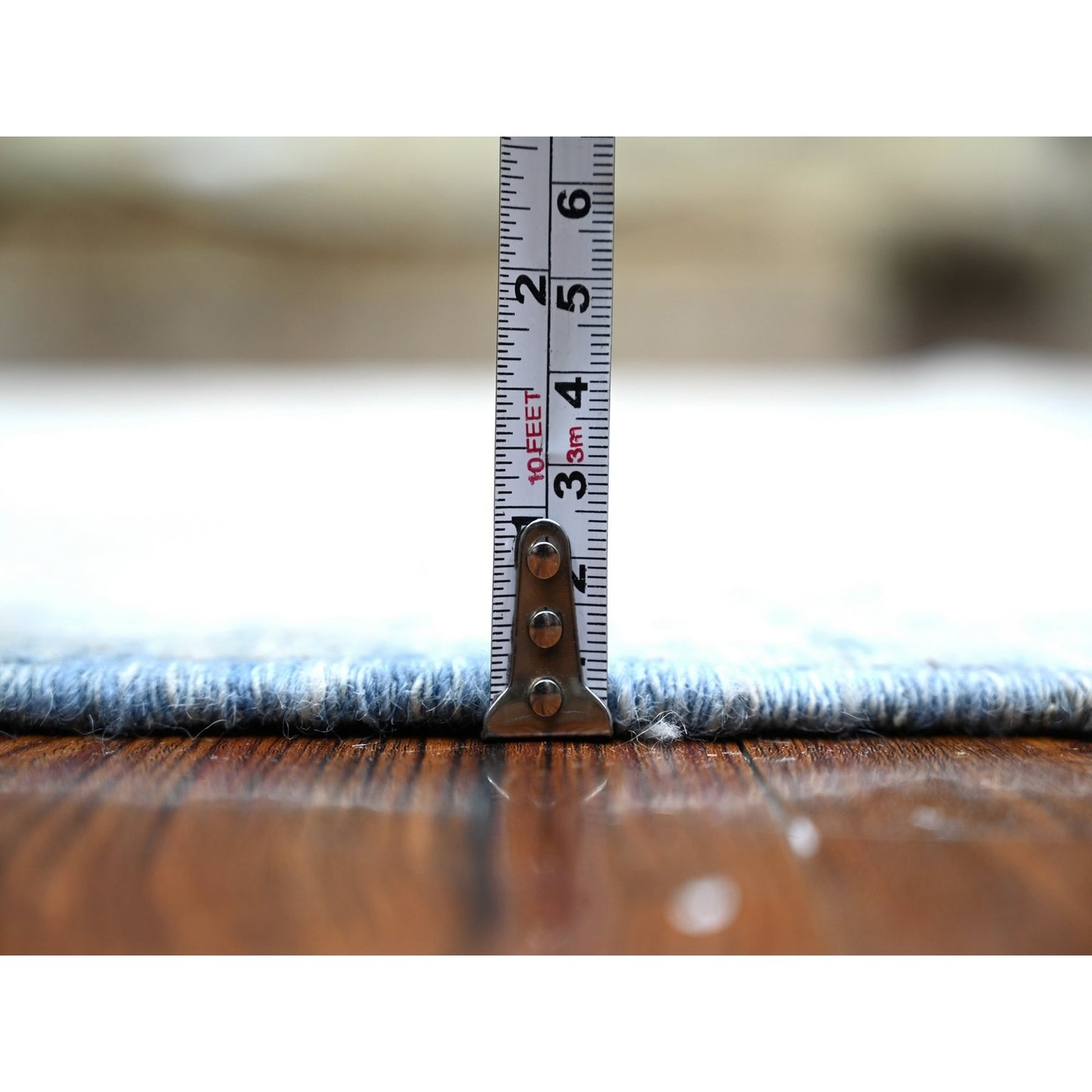 2'6"X16'2" Blue Wool Peshawar Faded Design Hand Knotted Xl Runner Rug