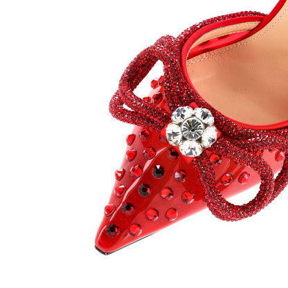 Mach & Mach Women'S Double Bow Ankle Strap Pumps Pvc 110