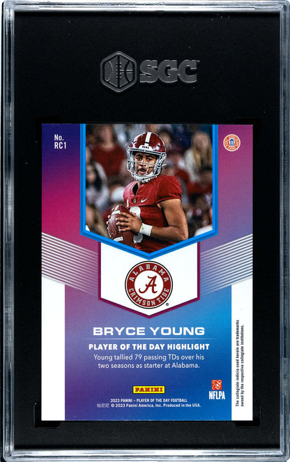 Bryce Young 2023 Panini Player Of The Day Orange /199 #Rc1 Sgc 10