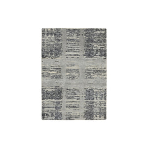 2'X3'1" Gray Hand Knotted Modern Hand Spun Undyed Wool Mat Oriental Rug