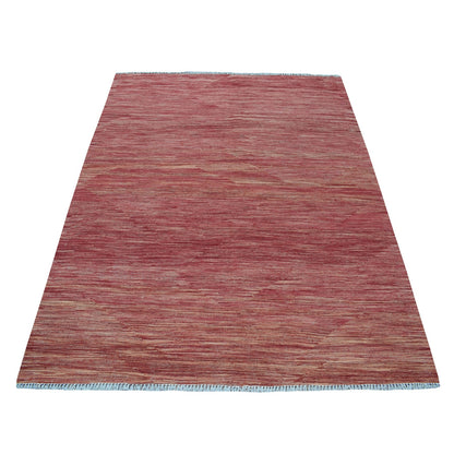 5'1"X6'7" Sunset Shades Reversible Kilim Pure Wool Handwoven Oriental Rug