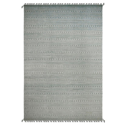 9'7"X14'3" Light Green Geometric Moroccan Weave Hand Knotted Wool Rug