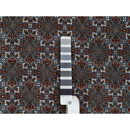 8'1"X10' Black Coral Gray 175 Kpsi Herrita Design Wool Hand Knotted Rug