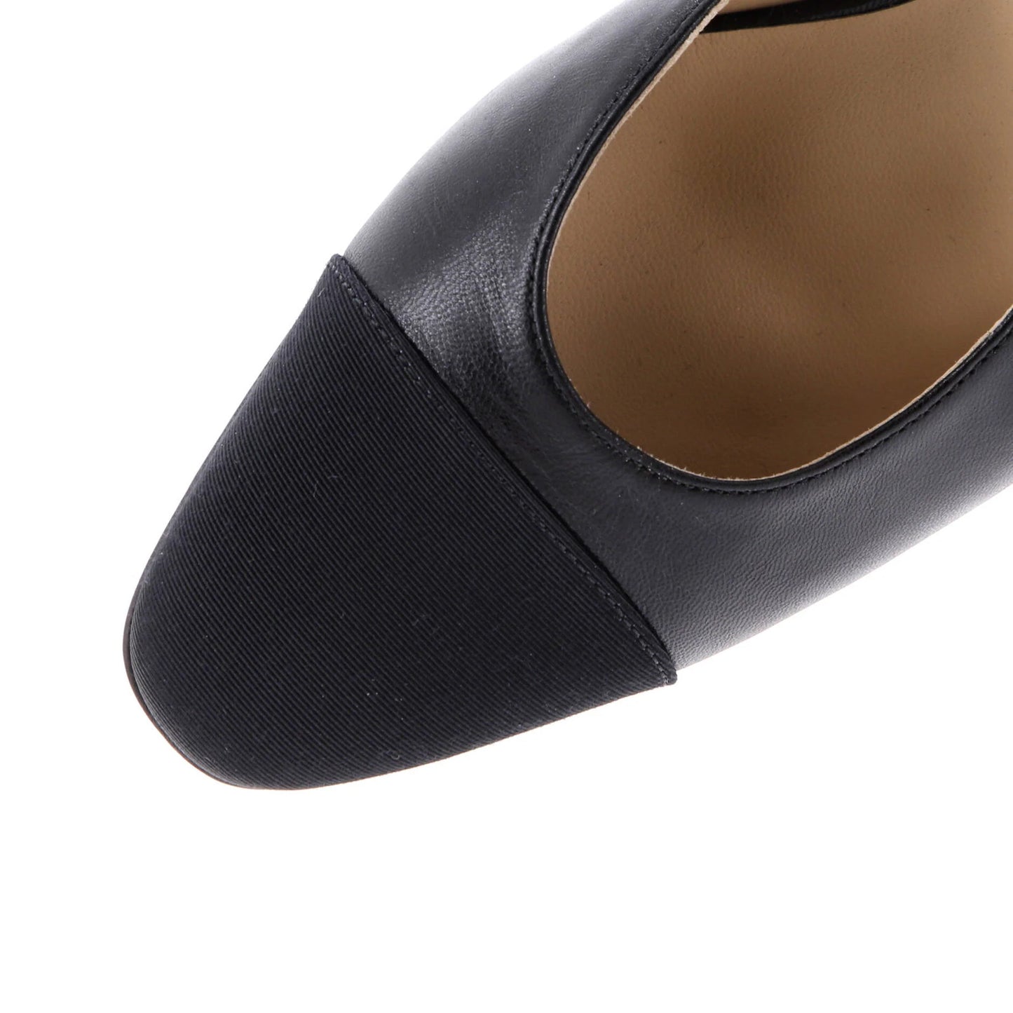 Chanel Womens Cap Toe Slingback Pumps Leather