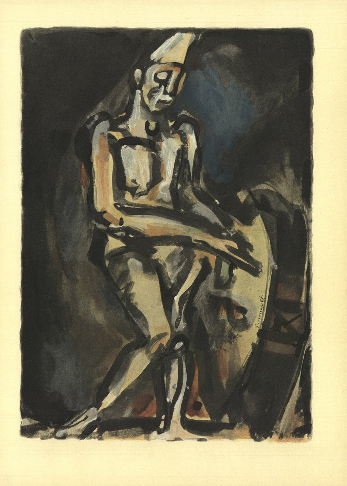 Georges Rouault Le Clown " Lithograph Modernism Brown