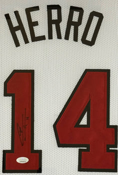Tyler Herro Autographed Framed Miami Heat Home Jersey (Jsa)