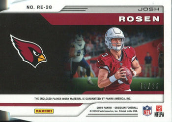 Josh Rosen 2018 Panini Obsidian Rookie Jersey Card