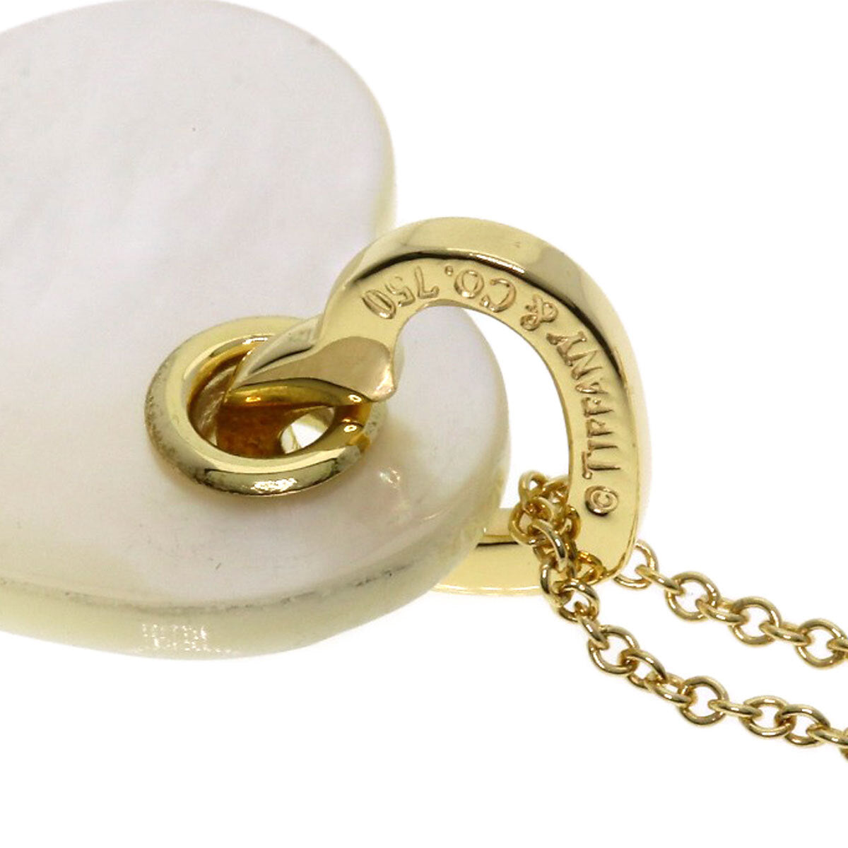 Tiffany&Co.   Necklace Heart White Shell K18