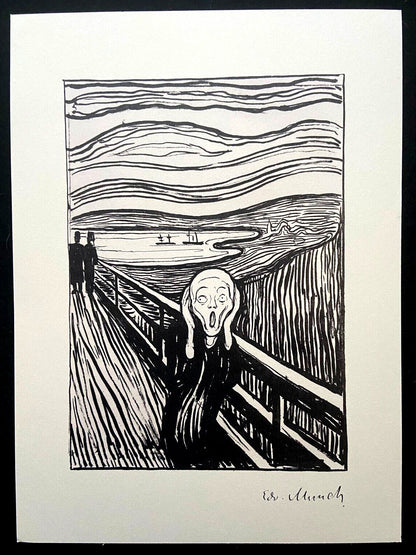 Edvard Munch Museum 'Scream' Lithograph Coa Signature (Egon Schiele)