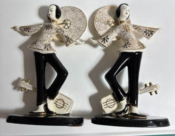 Vintage G. Z. Lifton 1941 Pair Pottery Figurine Moss Lamp Collector'S Book