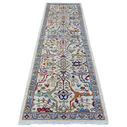 3'1"X9'10" Gray Fine Aryana Bidjar Garus Design Runner Oriental Rug