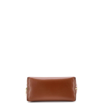 Celine Cuir Triomphe Zip Around Chain Clutch Leather
