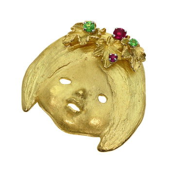 Iwakura Koji   Brooch Girl Color Stone Pendant
