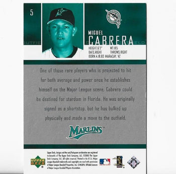 Miguel Cabrera 2003 Upper Deck #5 Card