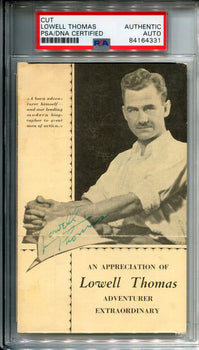 Lowell Thomas Autographed Photo Card (Psa)