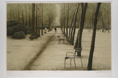 Harold Altman Lithograph Chair 1980 Signed Limited Edition Us Landscape Framed