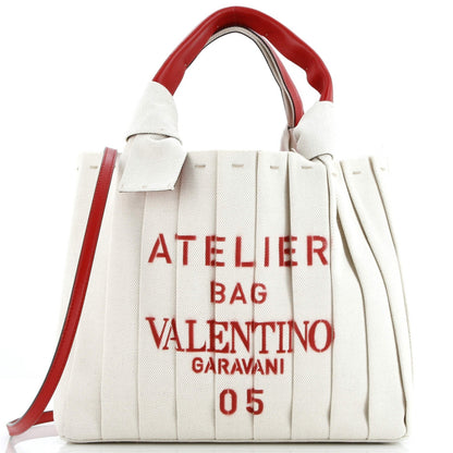 Valentino Garavani Atelier 05 Tote Pleated Canvas Medium