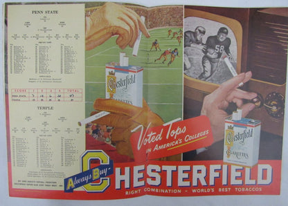 1948 Penn State Nittany Lions Vs. Temple Owls College Football Program 137597