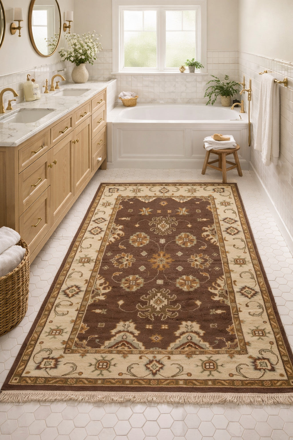 4x6 Hand-Knotted Sumak Floral Wool Rug Oriental Foyer Farmhouse Decor Carpet