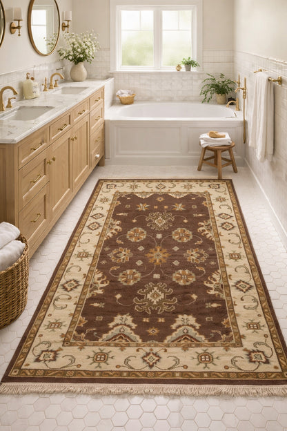 4x6 Hand-Knotted Sumak Floral Wool Rug Oriental Foyer Farmhouse Decor Carpet