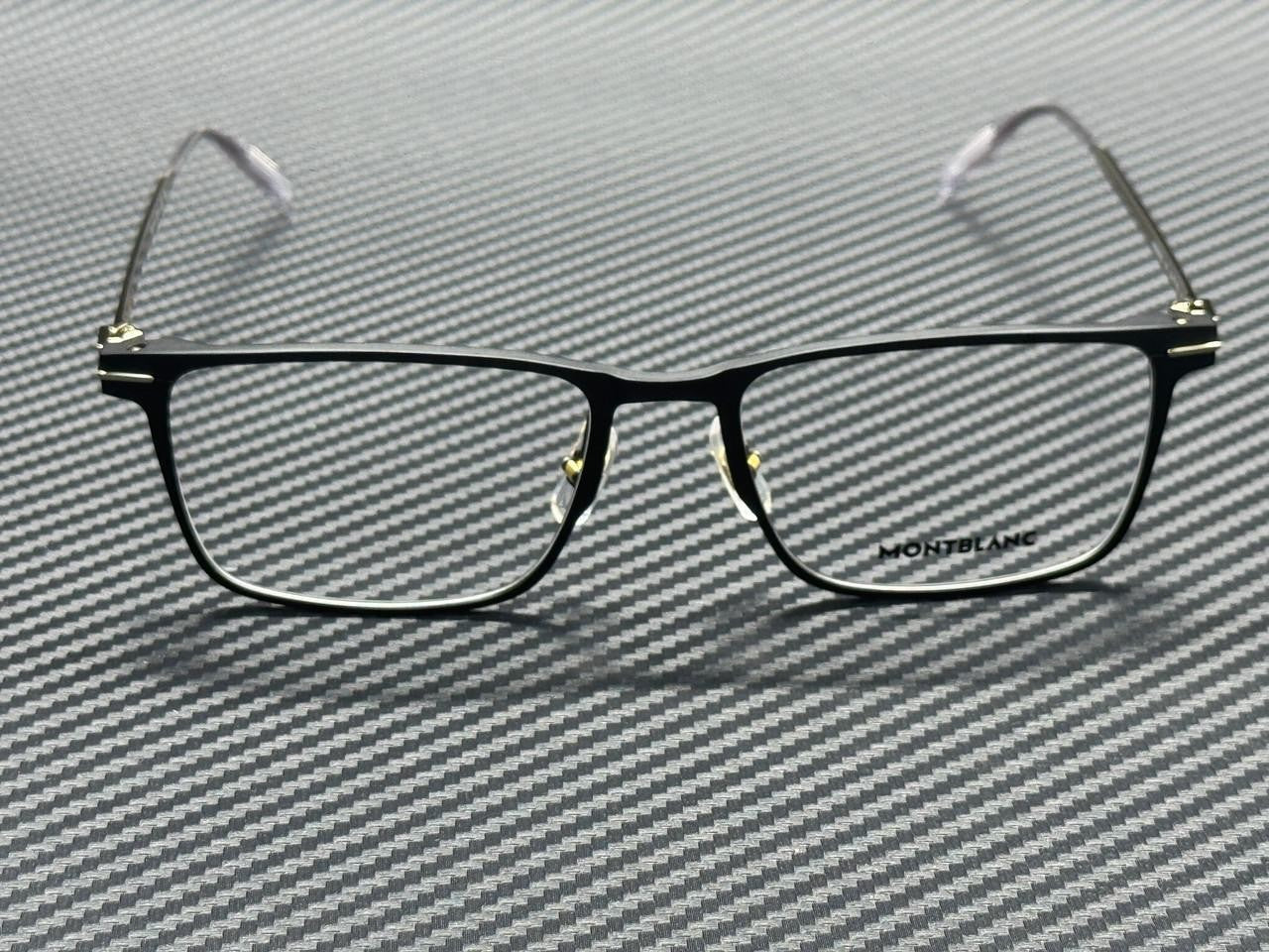 MONT BLANC MB0396ON 007 Black Gold Men's 54 mm Eyeglasses