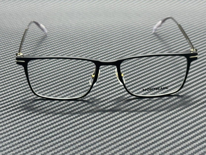 MONT BLANC MB0396ON 007 Black Gold Men's 54 mm Eyeglasses