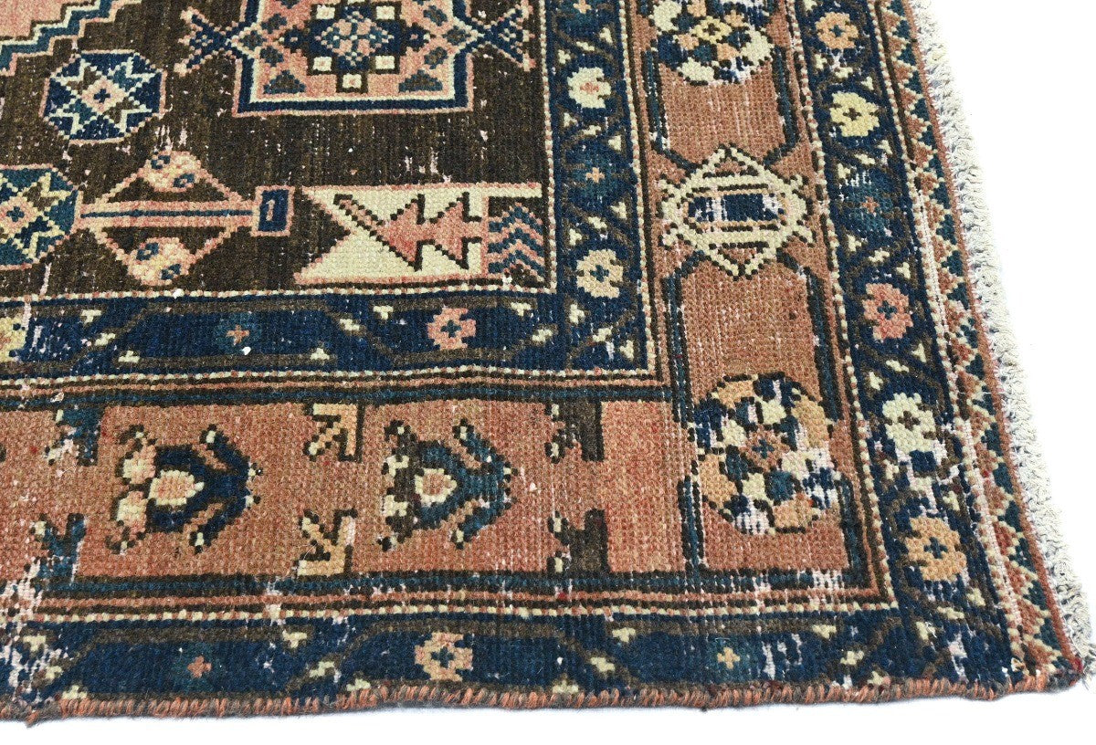 Rare Vintage Tribal Geometric Oriental Farmhouse Carpet Distressed 5x8 Rug
