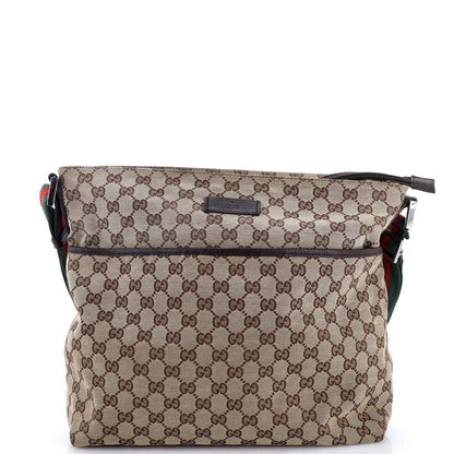 Gucci Front Pocket Web Messenger Gg Canvas Medium