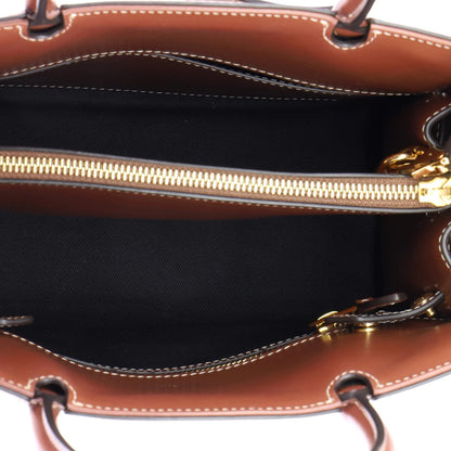 Burberry Title Two Handle Tote Vintage Check Canvas And Leather Mini